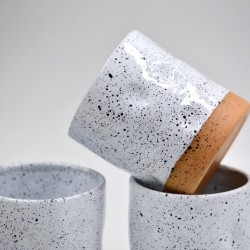Pahar ceramică Speckle Negru - Amprente, 300 ml