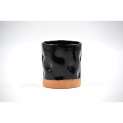 Pahar ceramică Negru - Amprente, 300 ml