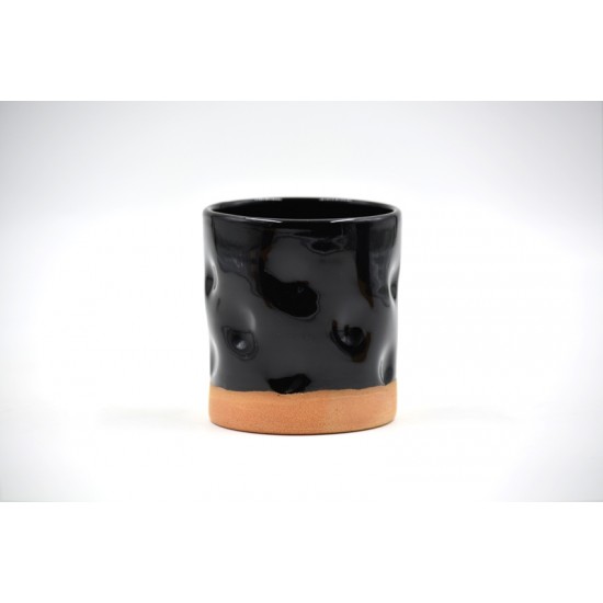 Pahar ceramică Negru - Amprente, 300 ml
