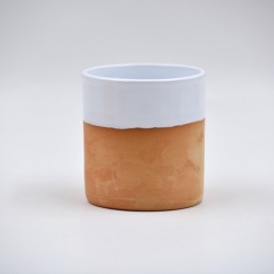 Pahar ceramică - Alb Teracota, 300 ml