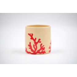 Pahar ceramică Alb - Coral, 300 ml