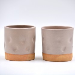 Pahar ceramică Amprente - Nude Mat, 300 ml 
