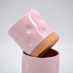 Pahar ceramică Roz - Amprente, 300 ml