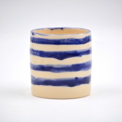 Pahar ceramică Linii Albastre, 300 ml