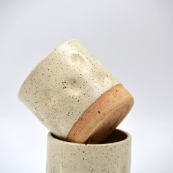 Pahar ceramică Crem Speckeled - Amprente Mat, 300 ml