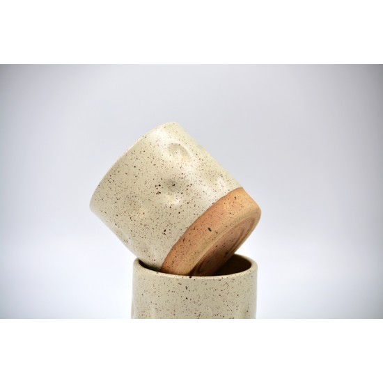 Pahar ceramică Crem Speckeled - Amprente Mat, 300 ml