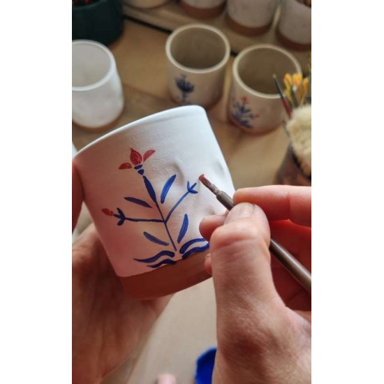 Pahar ceramică Tradițional Crem - Lalea, 300 ml