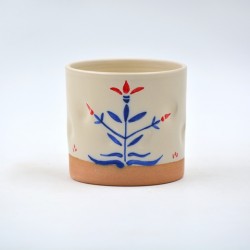 Pahar ceramică Tradițional Crem - Lalele, 300 ml