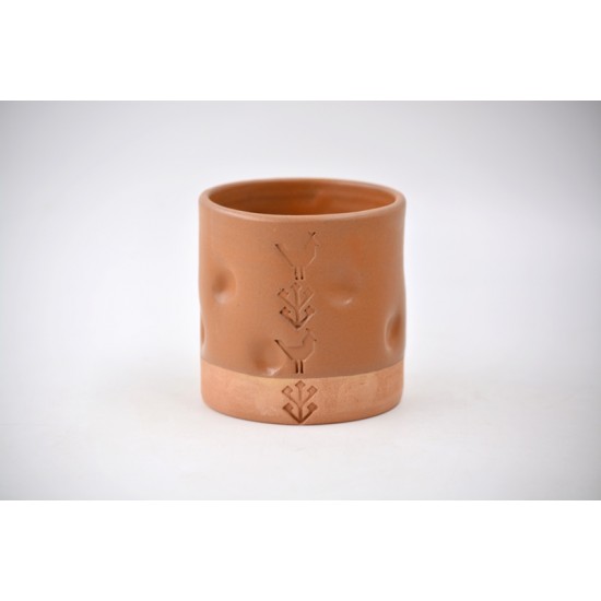 Pahar ceramică Semne Tradiționale - Cocoș - Pomul Vieții, 300 ml