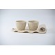 Set 2 cești espresso și tăviță - Crem Specks, 100ml