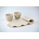 Set 2 cești espresso și tăviță - Crem Specks, 100ml