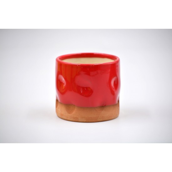 Pahar ceramică Roșu - Amprente, 200 ml