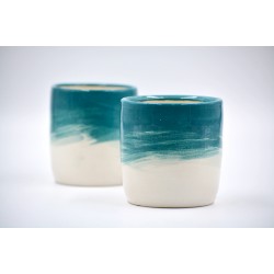 Pahare ceramică - Blue Lagoon (set 2), 300 ml