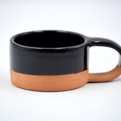 Ceașcă ceramică Negru-Teracota, 200 ml
