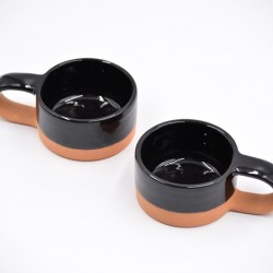 Ceașcă ceramică Negru-Teracota, 170 ml