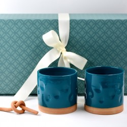 Cutie cadou Blue Lagoon- 2 pahare amprente + nod deco