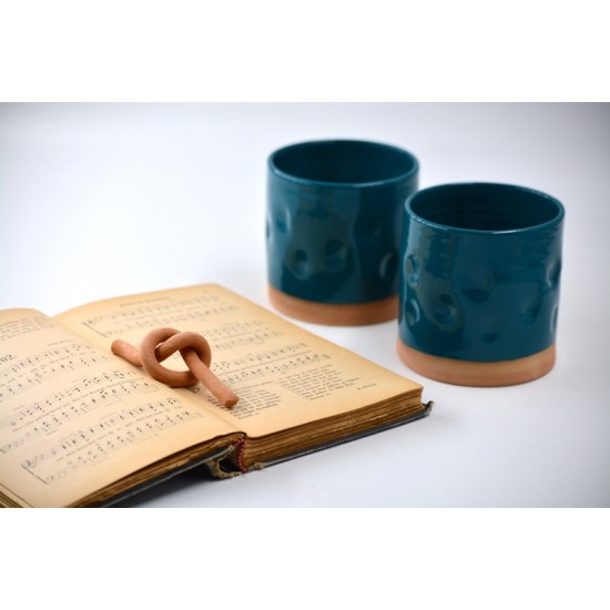 Cutie cadou Blue Lagoon- 2 pahare amprente + nod deco