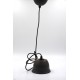 Lampă suspendată - abajur ceramică neagră, 15x9 cm