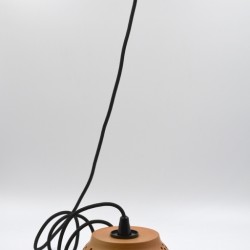 Lampă suspendată - abajur ceramică teracota, 16x8 cm