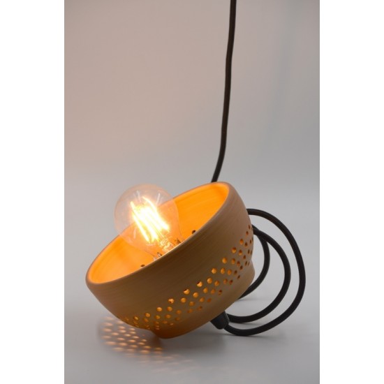 Lampă suspendată - abajur ceramică teracota, 16x8 cm