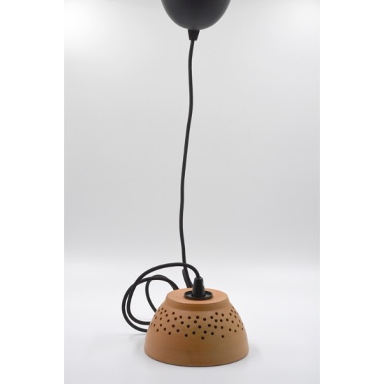 Lampă suspendată - abajur ceramică teracota, 17x9 cm