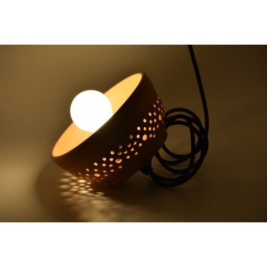 Lampă suspendată - abajur ceramică teracota, 18x9 cm