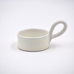 Suport ceramică pentru căndeluță - Alb unt, 6 cm