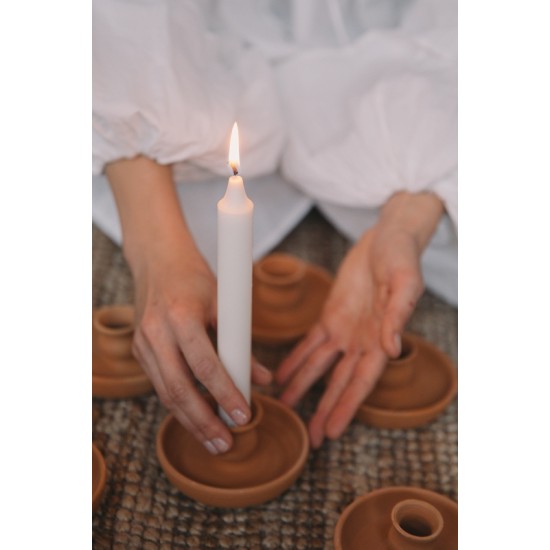 Suport ceramică pentru lumânări  - Teracota, 10 cm