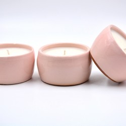Lumânare parfumată cu suport ceramică - Melon Dew (Pepene galben), 33 h
