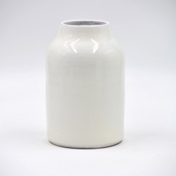 Vază ceramică L - Alb unt, 14 cm