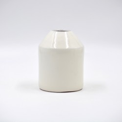 Vază ceramică M - Alb unt, 12 cm