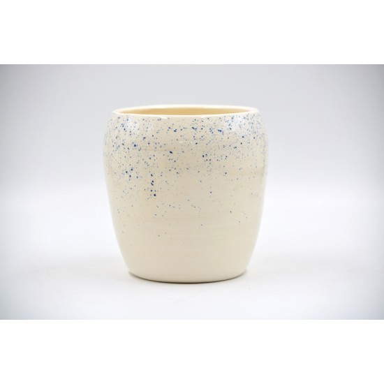 Vază - Ghiveci ceramică Alb - Cobalt Splash, 14 x 15 cm