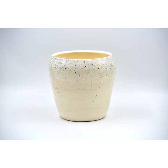 Vază - Ghiveci ceramică Alb - Cobalt Splash, 11 x 14 cm
