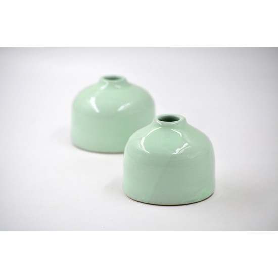 Vază ceramică S - Verde mentă, 8 cm