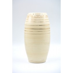 Vază ceramică Alb - Aur - Linii, 26 cm