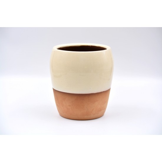 Vază ceramică Alb - Teracota, 16 cm