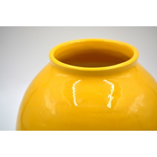 Vază ceramică - Yellow Sphere, 17 cm